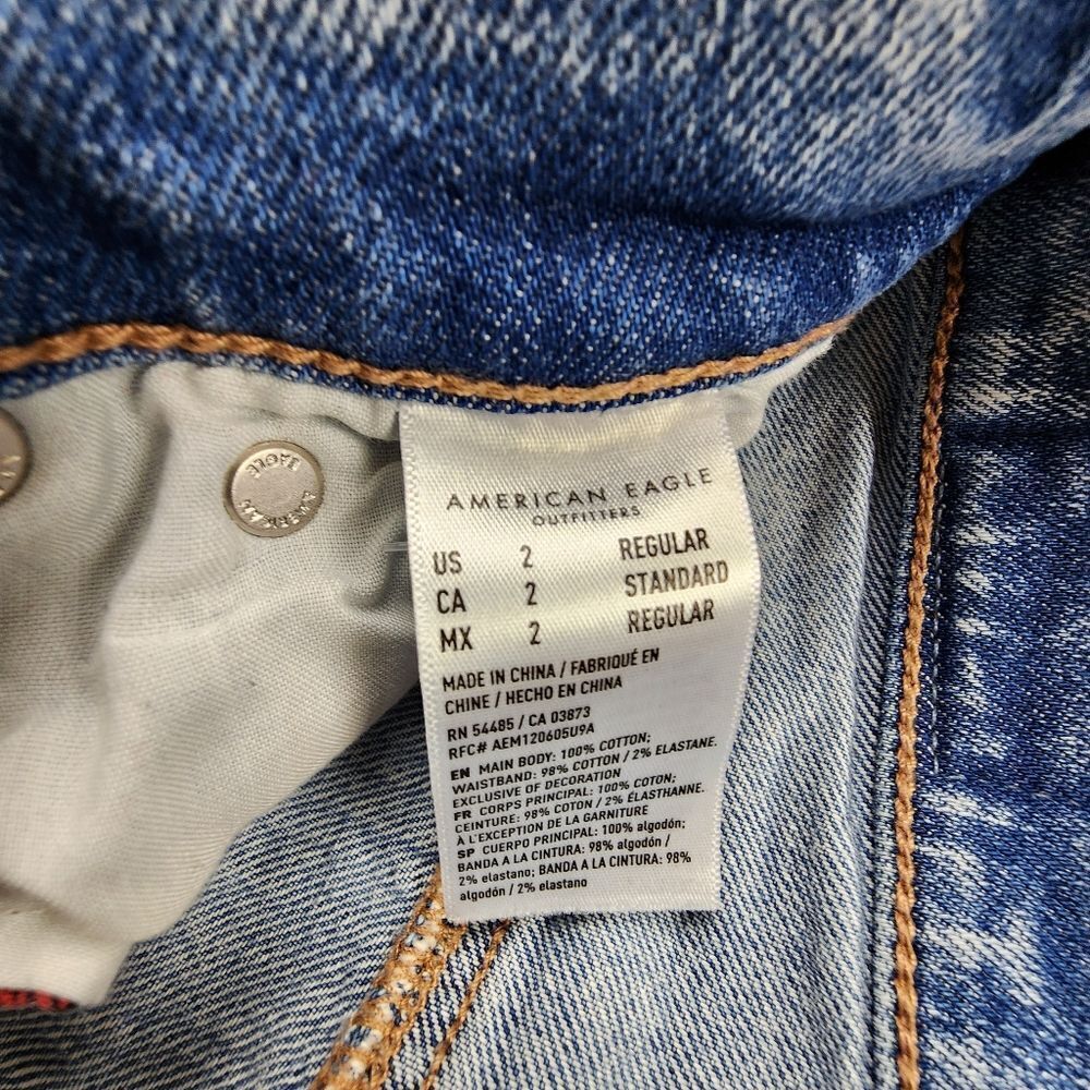 Ameeican Eagle Hifhest Rise 90's Boyfriend Jeans Size 2 - Picture 9 of 10